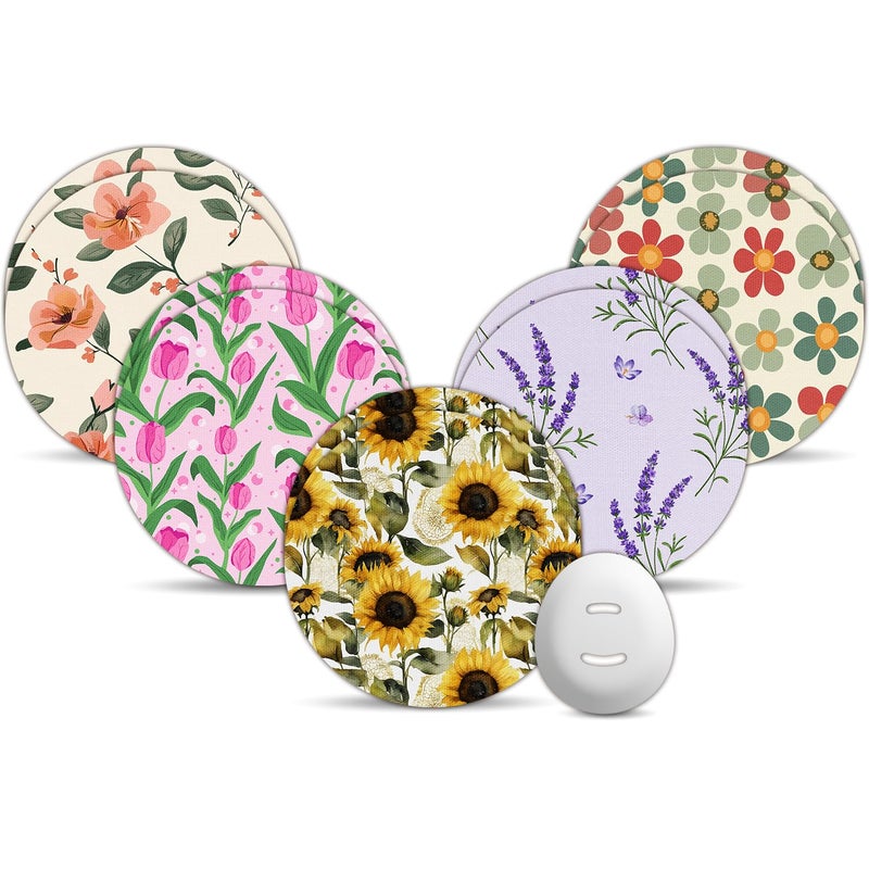 Amolyfe Dexcom G7 Stelo Adhesive Patches 10Pack Dexcom G7 Stelo Overpatches BumpProof with Hard Cap Waterproof Breathable Medical Adhesive 10Day CGM Protection Sunflower